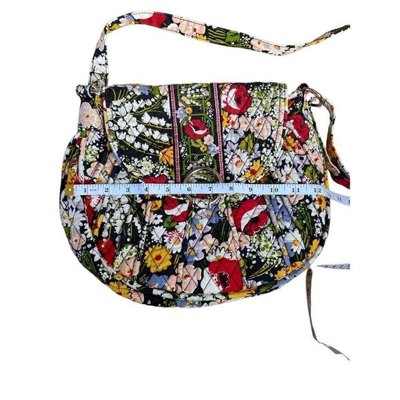 Vera Bradley large saddlebag magnetic floral handbag - Picture 8 of 10
